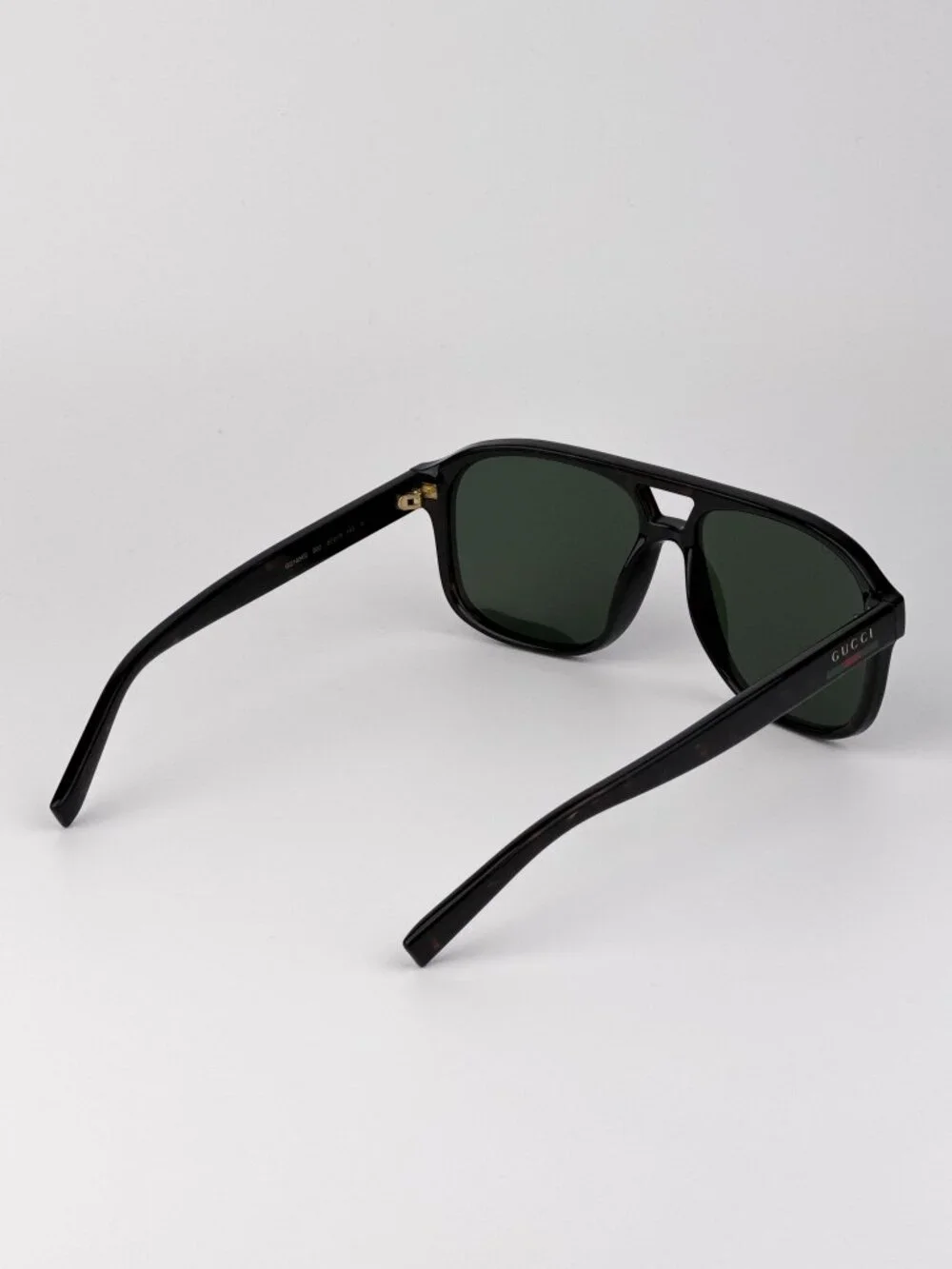 Gucci GG1856S 002 Sunglasses – Dark Havana Pilot Frame with Green Lenses